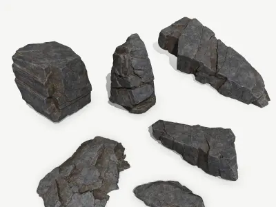 Rock Set rocks 3D Model Pack