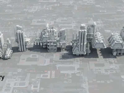 Scifi City Building  Factory Units Vol 6 3D model