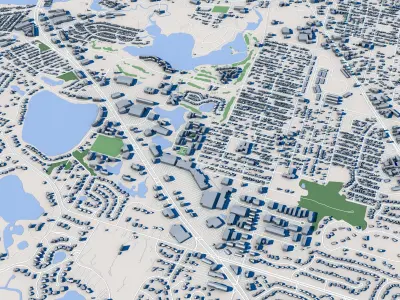 Pontiac City Michigan 3D model