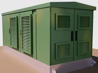 Urban Transformer Enclosure Low-poly 3D model