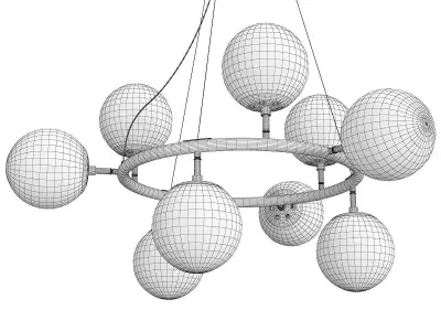 Stunning Ring Hanging Lamp Low-poly 3D model