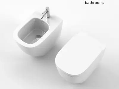 Laufen Palomba Floorstanding bidet and WC 3D model
