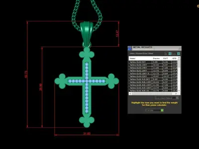 High Cross Pendant Light Gold 18K 4CP016 3D print model