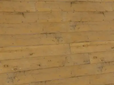 Aged Yellow Pine Floorboards with Iron Nails PBR Texture