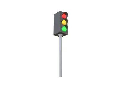 Traffic Light v1 002 Low-poly 3D model