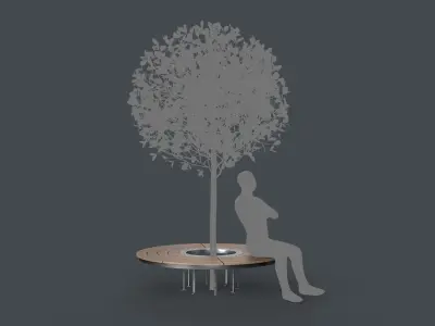 Modern Outdoor Bench 103 PBR Game Ready Low-poly 3D model