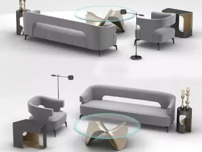 Holly Hunt furniture set 3D model