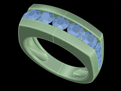 light weight  Yellow gold diamond rings-PR-452-DIA 3D print model