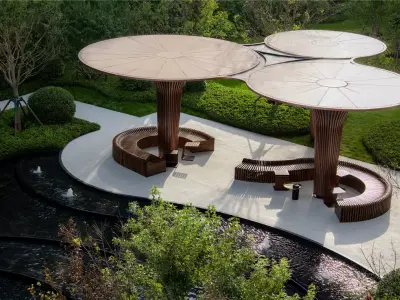 bamboo house pavilion 3D model