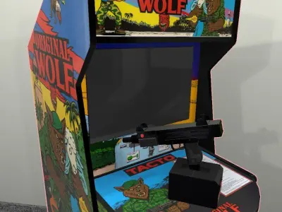 90s Arcade O Wolf Game Machine Low-poly Low-poly 3D model