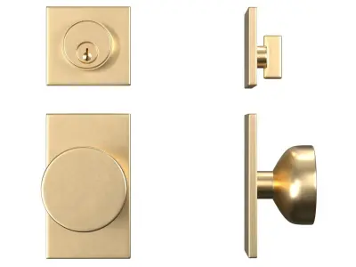 Tumalo Brass Single Square Deadbolt 3D model