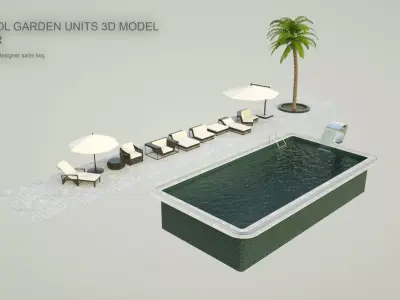  Pool garden units 3d model pack 3D model