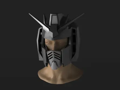 Gundam  helmet sci-fi outfit clothing robot android clothes mask 3D model