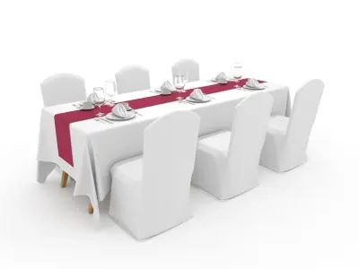 Collection Banquet Table and Chair 35 3D Model Pack