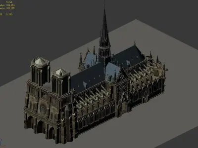 Different dimension - architecture - Notre Dame de Paris 01 3D model