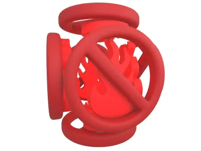 No Fire Icon V2 002 Low-poly 3D model