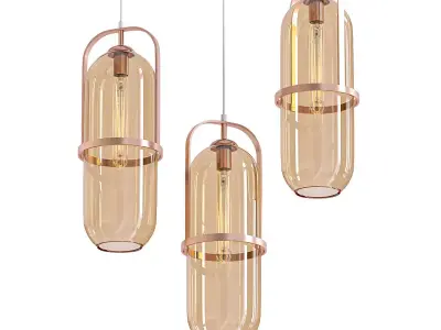 AGLET three glass pendant lights 3D model