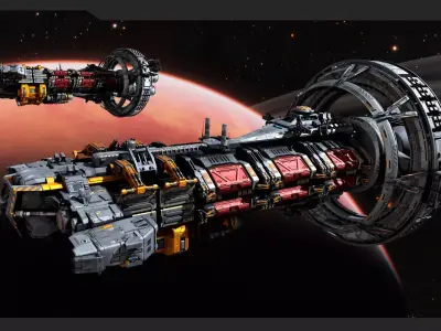 Hauler Spacecraft Low-poly 3D model