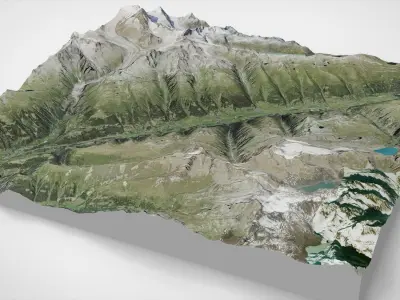 Canton Valais Switzerland 3D model
