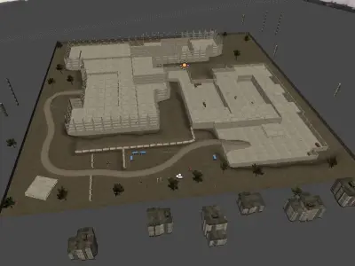 Construction site Low-poly 3D model