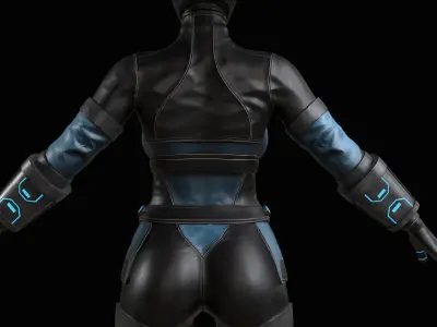 Sci-fi Samurai Low-poly 3D model