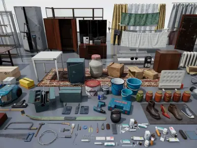 Post Soviet Corridor and Balcony  - UE5 3D model