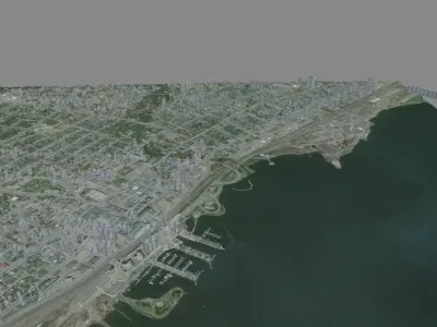 Customisable City Low-poly 3D model