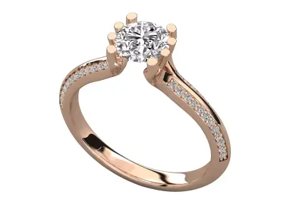 Women Light Weight Solitare Diamond Wedding Ring   31 3D print model