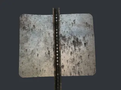 Traffic Sign Abandoned Low-poly 3D model