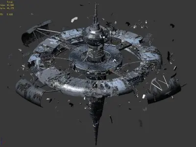 Satellite debris 03 3D model