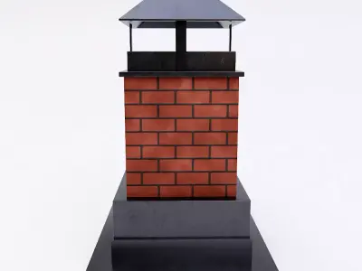 Chimney with skylight 3d model  Low-poly 3D model