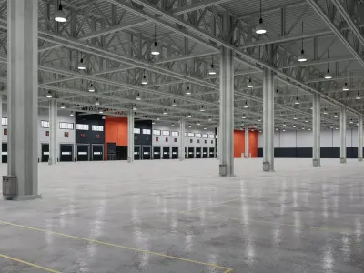 Warehouse Logistic 12 interior and exterior 3D model