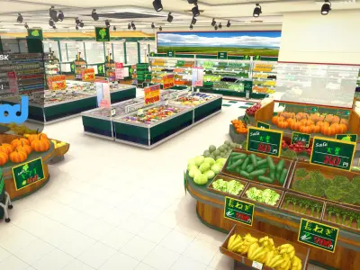 Japanese Supermarket 3D model