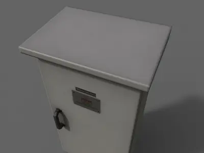 PBR Electric Box LightGrey V5 Low-poly 3D model