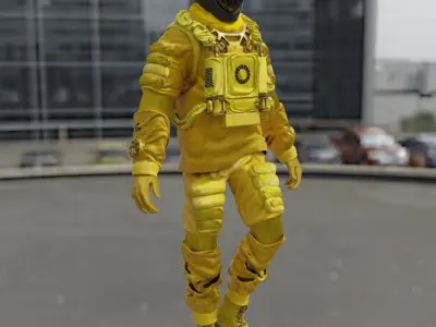 Spacesuit - Astro biohazard unit 2 Low-poly 3D model