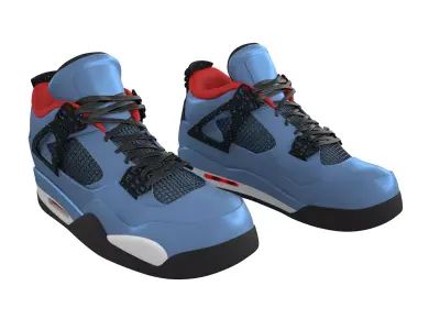 Air Jordan 4 Travis Scott Shoes 3D model