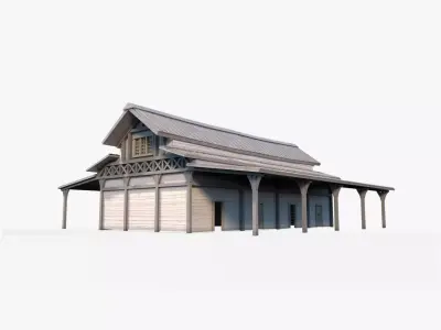 barn 02 Low-poly 3D model