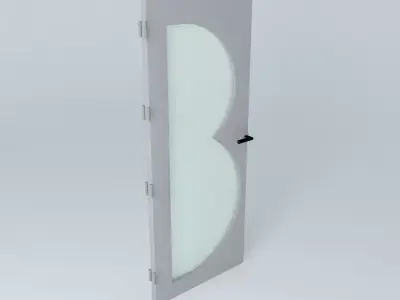 Letter "B", 3D door, very detail with glass, lock and hinger. Free 3D model