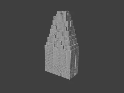 120 Wall Street Detailed Art Deco NYC Skyscraper High Poly 3D print model