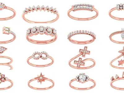 99 Minimalist Thin Light wt women ring 3dm stl 1- render detail  3D Model Pack