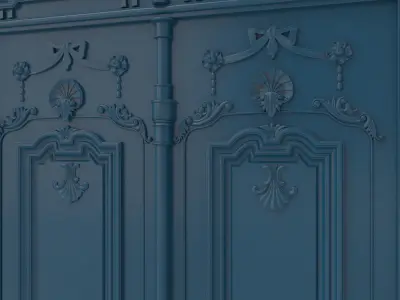 Entrance classic door 24 3D model