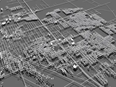Cityscape Porterville United States 3D model