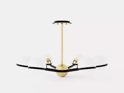 Ace Chandelier - Matt Gold Low-poly 3D model