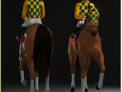  Racehorse and Jockey 