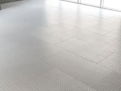 A floor made of sheets of corrugated metal Texture