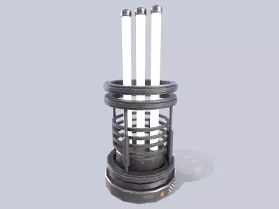 Sci fi lamp Low-poly 3D model