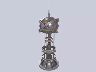 Nuclear reactor Low-poly 3D model 2