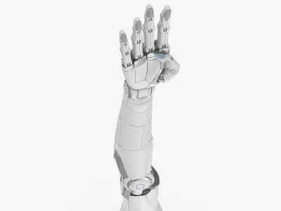 Cyborg arm 4 fingers 3D model