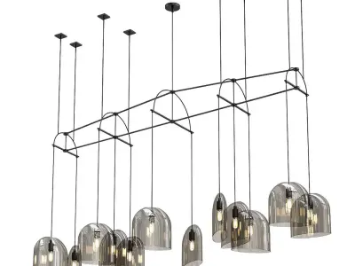 Untitled modern pendant light with glass shades 3D model