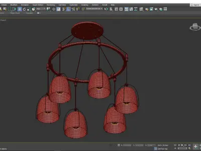 HALEIGH 5 LIGHT CORD CHANDELIER Low-poly 3D model